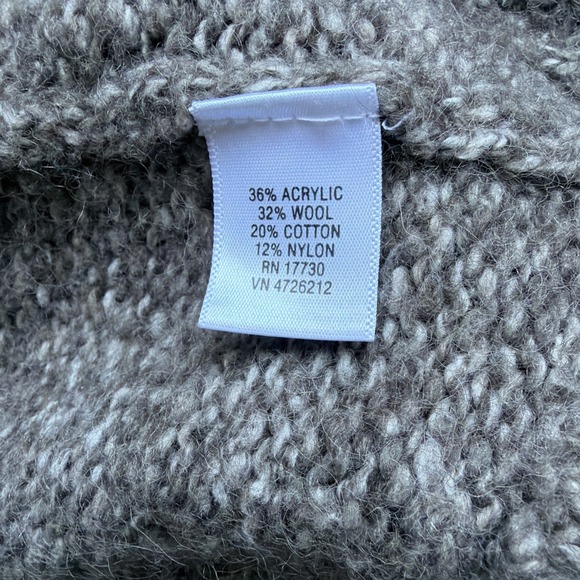 Y2K Merona Sleeveless Wrap Tie Knit Tunic Sweater Cardigan Brown Sz M Wool Blend - Picture 4 of 6